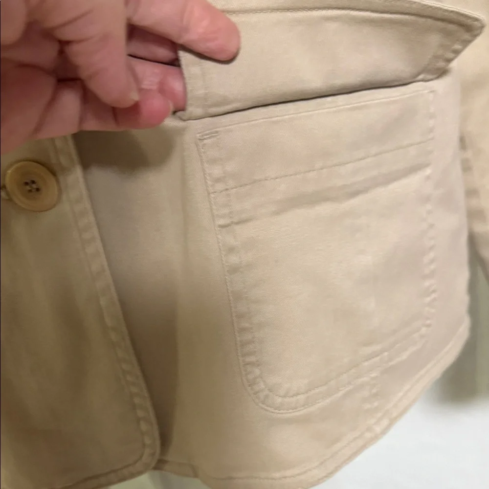 Jones New York Sport Stretch Stylish Khaki Utility Jacket for Women Cotton Large